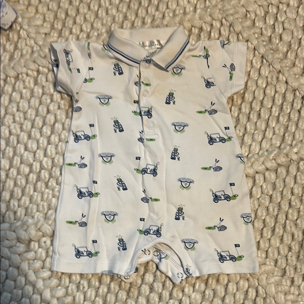 Kissy Kissy White Golf Print Bodysuit